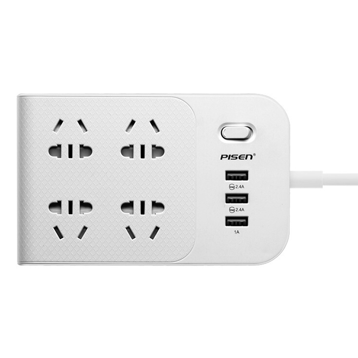 Ổ cắm điện Pisen BH-43  ( Ổ dính, 4xAC, 3xUSB )